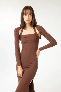 LUV Cardigan - Mocha (Cropped)