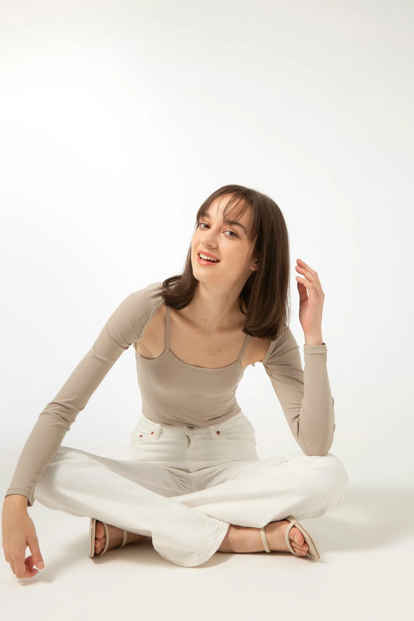 LUV Cardigan - Tan (Cropped)